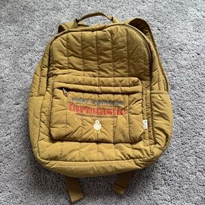 Konges Slojd Yellow Quilted Backpack with Embroidery